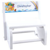 Personalized White Noah's Ark Step Stool