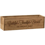 Personalized Wooden Planter Box, Grateful Thankful Blessed