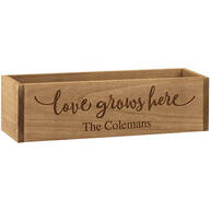 Personalized Wooden Planter Box, Love Grows Here