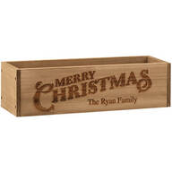 Personalized Wooden Planter Box, Merry Christmas