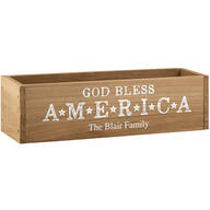 Personalized Wooden Planter Box, God Bless America