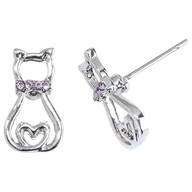Crystal Collared Cat Earrings
