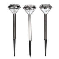 Diamond Shaped Color-Changing Solar Garden Stakes, Set of 3