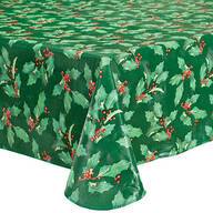 Holly Holiday Vinyl Table Cover