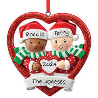 Personalized Biracial Couple Ornament