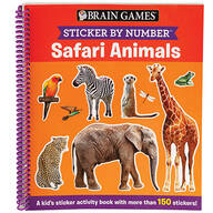 Brain Games® Sticker By Number ™ Safari Animals