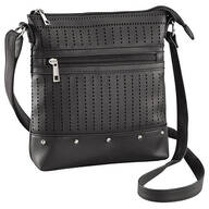 Perforated Crossbody with Front Zipper