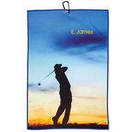 Personalized Vertical Silhouette Microfiber Golf Towel