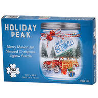 Merry Mason Jar Shaped Christmas Puzzle by Holiday Peak™