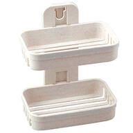 Wall Mounted Wheat Straw 2-Tier Soap Dishes