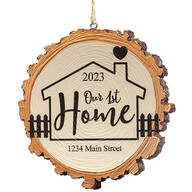 Personalized Our 1st Home Resin Wood Slice Ornament