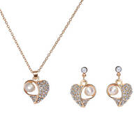 Cultured Pearl/Crystal Necklace and Earrings Set