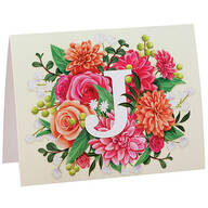 Personalized Floral Initial Notecards, Set of 20