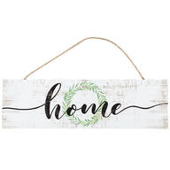 Home Plaque with Leaf Wreath