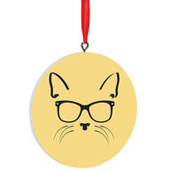 Personalized Hipster Kitty Ornament