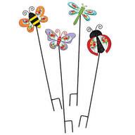 Metal Floral Bug Stakes by Fox River™ Creations, Set of 4