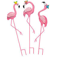 Metal Flamingo Stakes by Fox River™ Creations, Set of 3