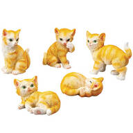 Mini Kitten Sitter Figurines, Set of 5