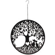 Heart Tree with Cats 16" Round Metal Decor