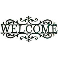 Welcome Vintage Style Green Wall Decor