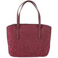 Burgundy Jacquard Wedge Bible Cover and Purse