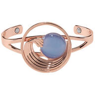 Copper Magnetic Cuff Bracelets with Stone Accents