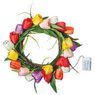 Lighted 18" Tulip Wreath by Oakridge™