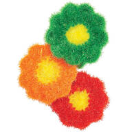 Funky Floral Dish Sponges, Set of 3 (assorted colors)