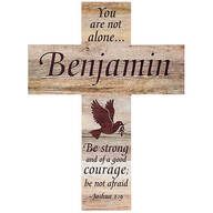 Personalized “Never Alone” Rustic Wood Cross - Miles Kimball