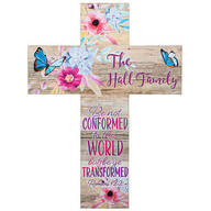 Personalized Rustic Wood Butterfly Cross