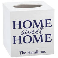 Personalized Home Sweet Home Square Tissue Box Cover