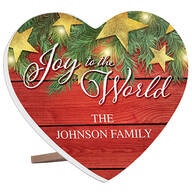 Personalized Christmas Themed Heart Table Sitter