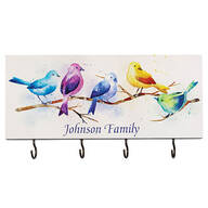 Personalized Watercolor Birds Key Holder