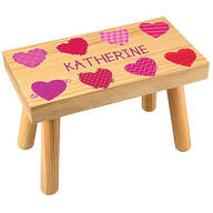 Personalized Heart-Themed Children's Step Stool