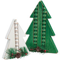 Wood Christmas Trees by Holiday Peak™, Set of 2