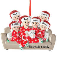 Personalized Family with Cat Ornament