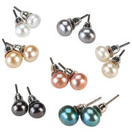 Multi-Colored Cultured Pearl Earrings, 7 Pairs
