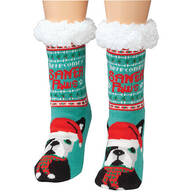 Holiday Slipper Socks, Santa Paws