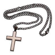 Personalized Stainless Steel Black Cross Necklace