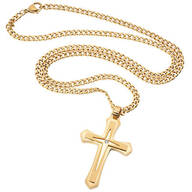 Personalized Stainless Steel/CZ Cross Necklace
