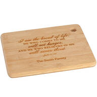 Personalized "I Am The Bread of Life" Cutting Board