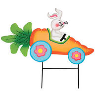 Bunny in Carrot Car Metal Stake by Fox River™ Creations