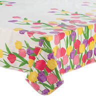 Spring Tulips Vinyl Table Cover by Chef's Pride™