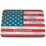 Personalized “Land of the Free” American Flag Mousepad
