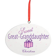 Personalized Great Granddaughter Oval Ornament