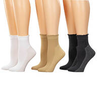 Silver Steps™ Ruffled Top Aerated Cotton Compression Socks