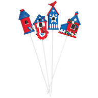 Patriotic Birdhouse Stakes, Set of 4 by Fox River™ Creations