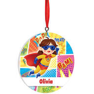 Personalized Girl Superhero Ornament
