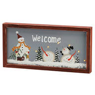 Lighted Snowman Welcome Sign by Holiday Peak™