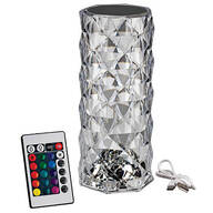Crystal Rose LED Table Lamp with Remote